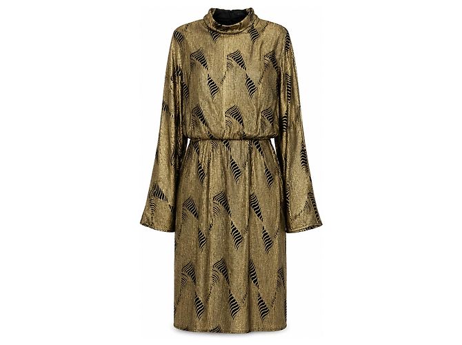 Autre Marque Sally LaPointe Paillettenkleid gold-schwarz gemustert Golden