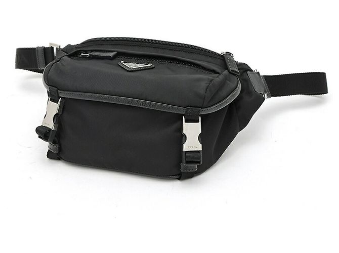 Borsa a tracolla Prada Re-Nylon x Saffiano Leather Nero