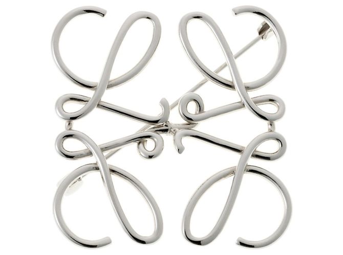Loewe Anagram Brosche Silber Palladium