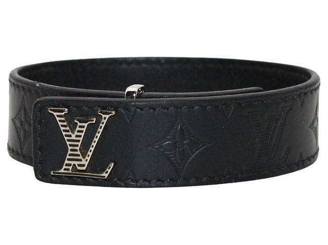 Bracciale in pelle con charm Louis Vuitton Nero