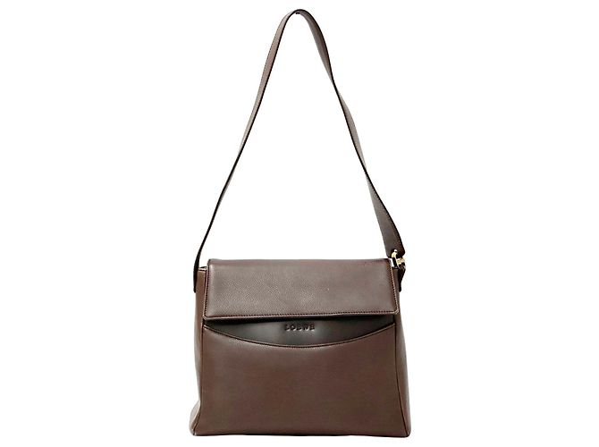 Bolsa de mão em couro marrom escuro Loewe Castanho escuro