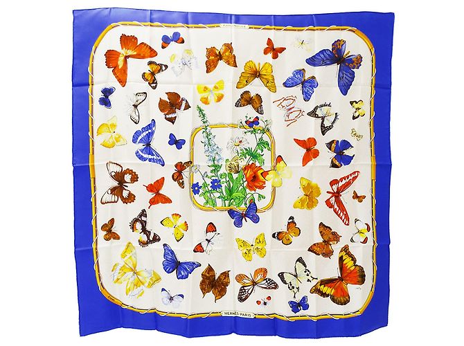 Hermès Hermes blauer Seidenschal