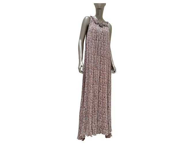 Chanel 2010 Seiden-Maxikleid mit Kunstprint Sz.36 gebraucht