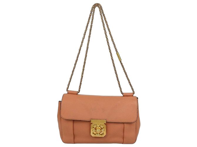Chloé Sac à épaule Elsie Medium en cuir pêche Chloe