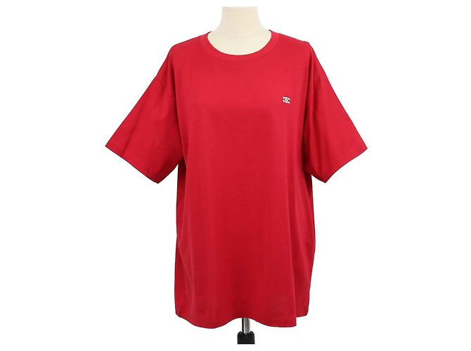 Céline T-shirt ampia Celine in cotone rosso Triomphe