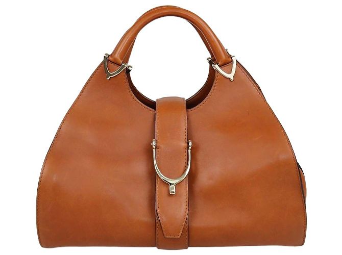 Borsa Stirrup Gucci in pelle Tan Marrone