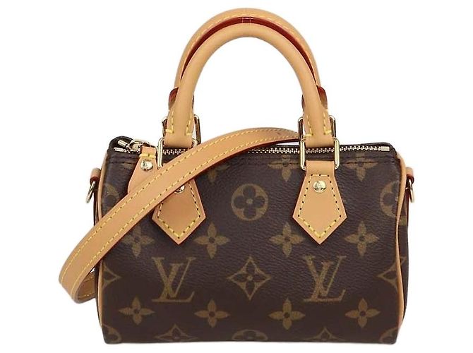 Bolsa Nano Speedy em canvas Monogram Louis Vuitton Marrom