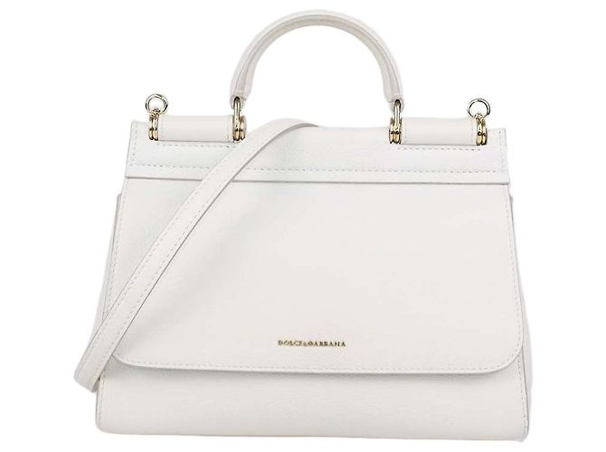 Borsa Sicily Medium Soft in pelle bianca Dolce & Gabbana Bianco