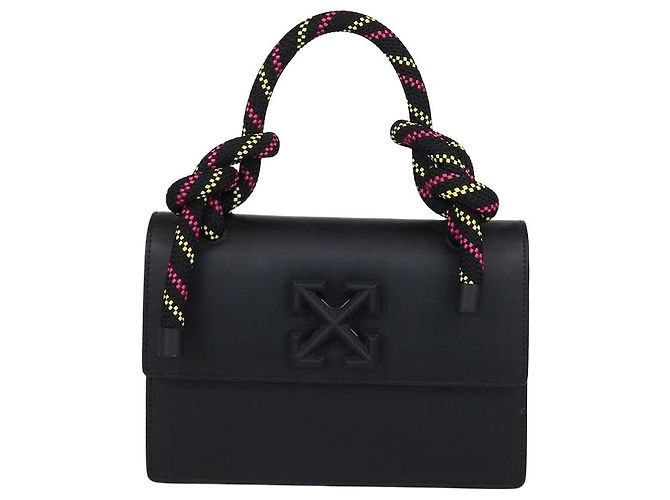 Off White Borsa a mano Off-White Gummy Jitney 1.4 in pelle nera Nero