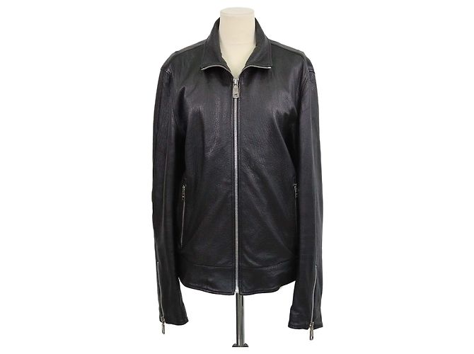 Dolce & Gabbana Black Leather Zip Pocket Jacket