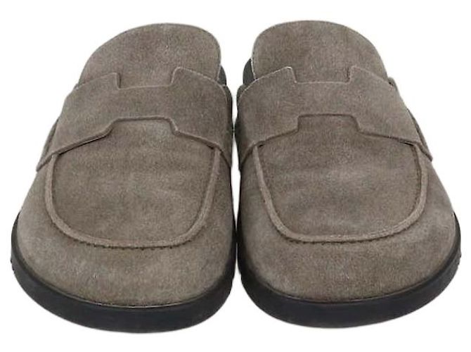 Hermès Hermes Grey Suede Go Mules