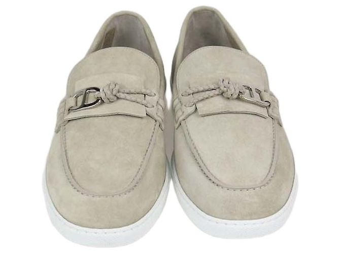 Hermès Mocassins Ignacio en daim Beige Esquisse Hermes Gris