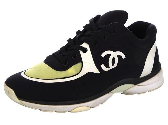 Baskets Chanel CC Noir Blanc Jaune