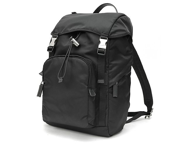 Prada Nylon x Saffiano Leather Backpack Black