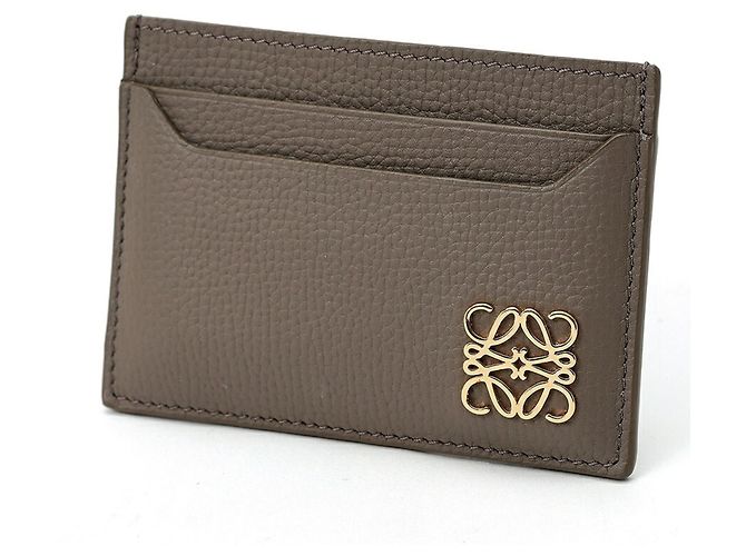 Tarjetero liso Anagram Loewe Castaño