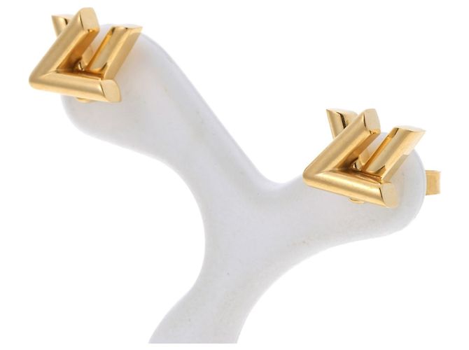 Pendientes de botón en metal dorado Louis Vuitton
