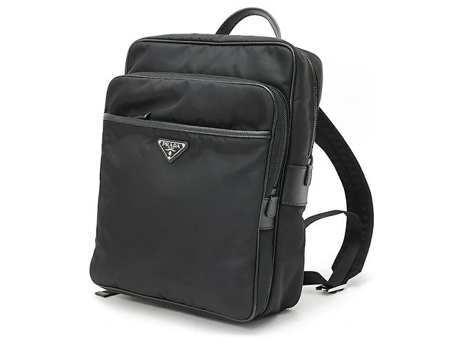 Prada Nylon x Saffiano Leather Backpack Black