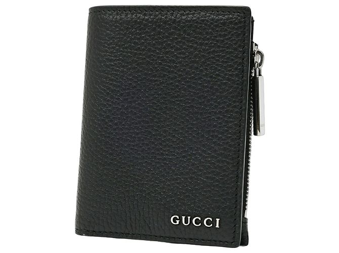 Cartera bi-fold para monedas Gucci negra Negro