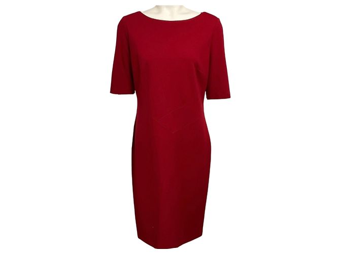 Autre Marque Vestido midi elástico de viscosa Ruby Red Lafayette 148 New York Roja