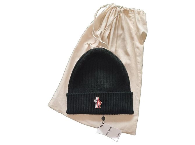 Berretto Moncler Grenoble in lana nera Nero
