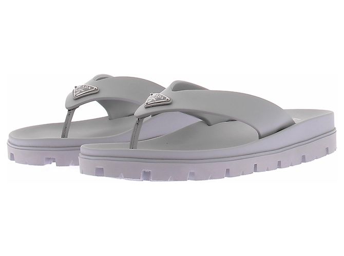 Prada Graue Gummisandalen
