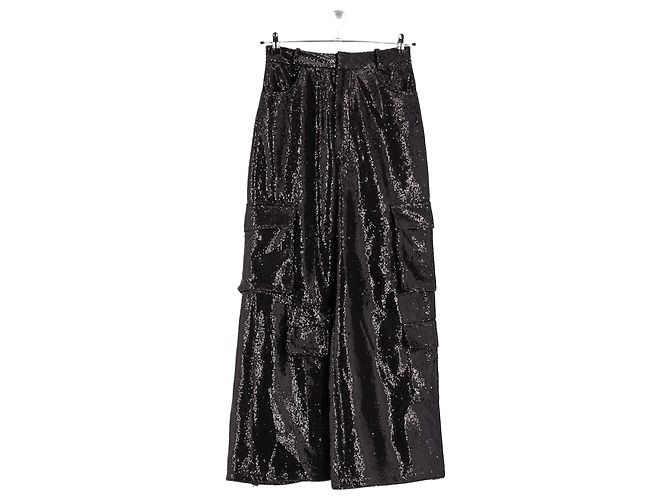 Autre Marque Schwarze Cargo-Hose mit Strass