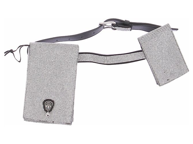 Ermanno Scervino Mini-Gürteltasche mit Strass Silber