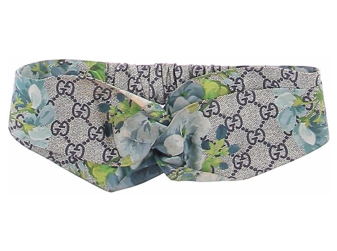 Gucci Accessorio per capelli con stampa floreale Blu