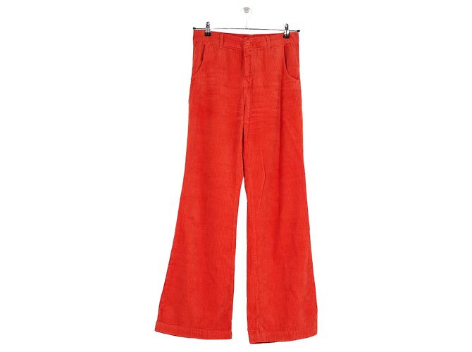 Pantalones de algodón rojos Manoush Roja
