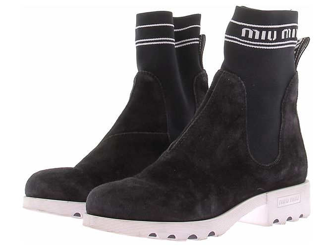 Miu Miu Bottines en daim marine Navy blue