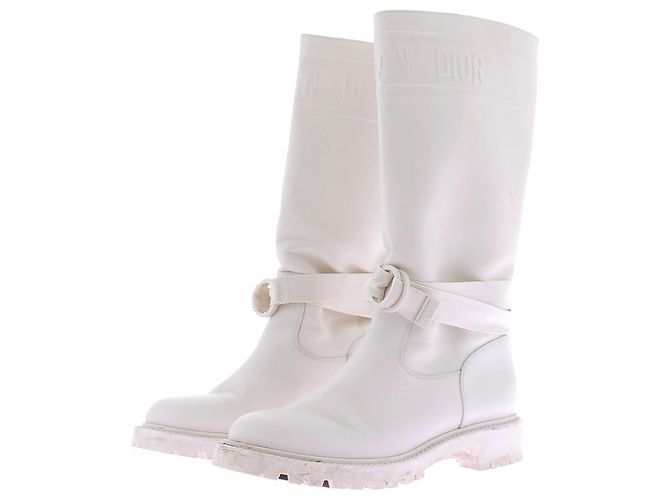 Christian Dior Botas brancas D-major Branco