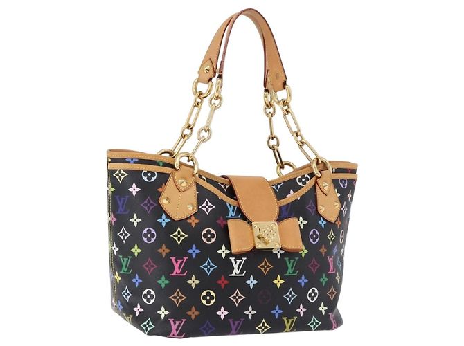LOUIS VUITTON Monogram Multicolor Annie GM Tote Bag Black M40304 LV