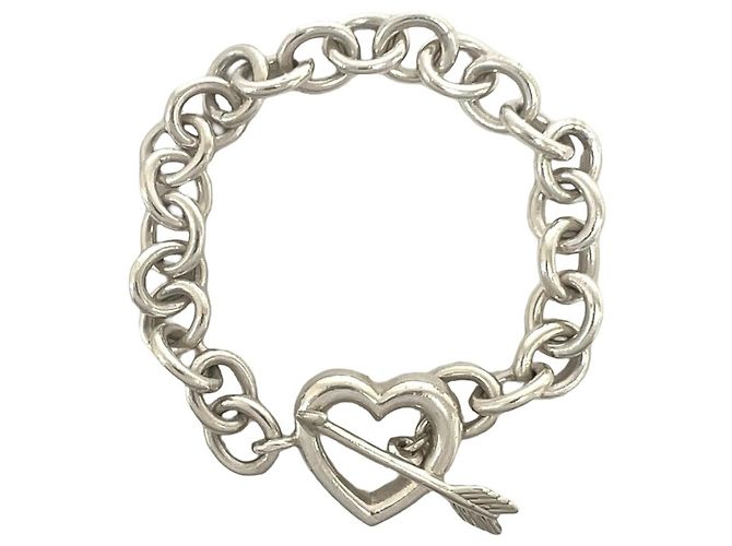 Tiffany & Co Bracciale con ciondolo cuore e freccia Tiffany Vintage Argento