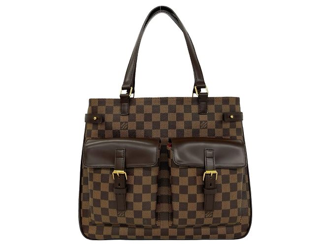 Saco Tote Louis Vuitton Uzès em couro Damier Marrom