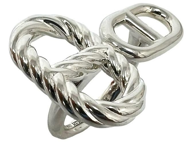 Hermès HERMES Chaine d'Ancre Area 2 Ring Silber