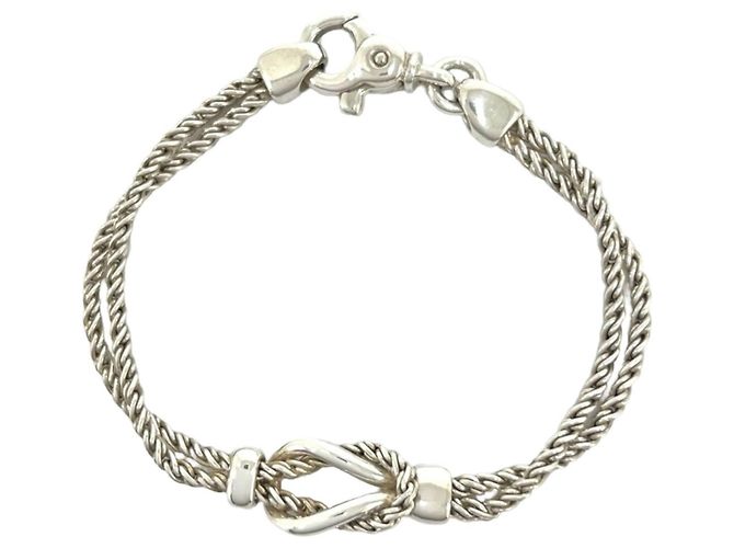 Tiffany & Co Bracciale Tiffany Vintage Double Rope Center Knot Argento