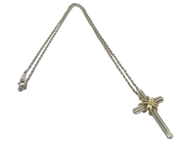 Tiffany & Co Collana Croce Tiffany Signature Argento D'oro