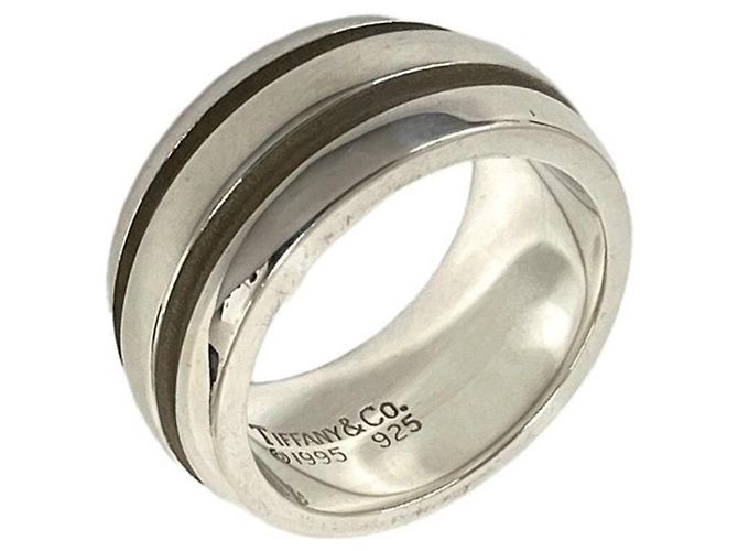 Tiffany & Co Tiffany Grooved Double Line Ring Silber