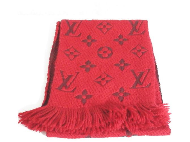 Louis Vuitton Echarpe Logomania Silk Blend Monogram Scarf Rosso