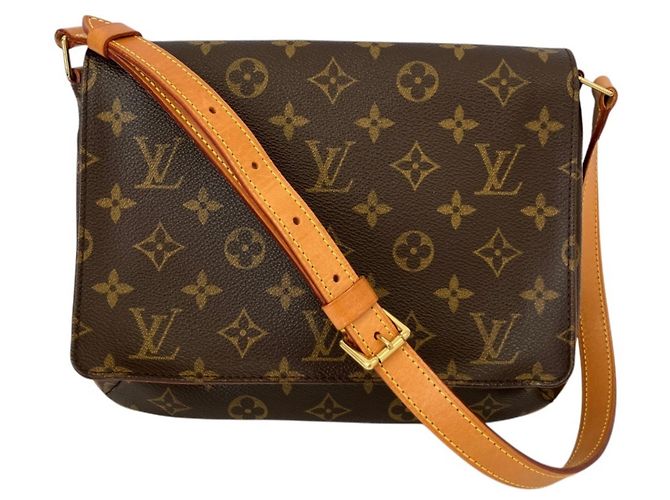 Borsa a tracolla Louis Vuitton Musette Tango Short Monogram Marrone Monogramma