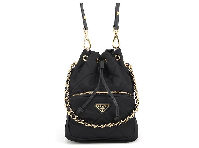 Prada Duet Triangle Nylon Handtasche Schwarz