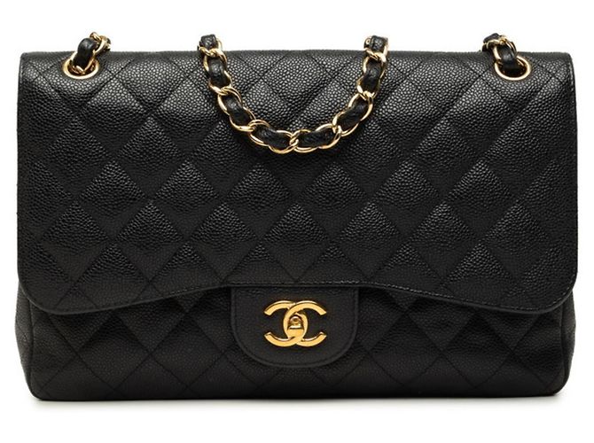 Borsa a tracolla Chanel Coco Mark Matelassé Double Flap con catena Nero