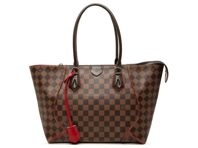 Borsa Tote Louis Vuitton Damier Caïssa MM Marrone Rosso Fuschia Damier ebene
