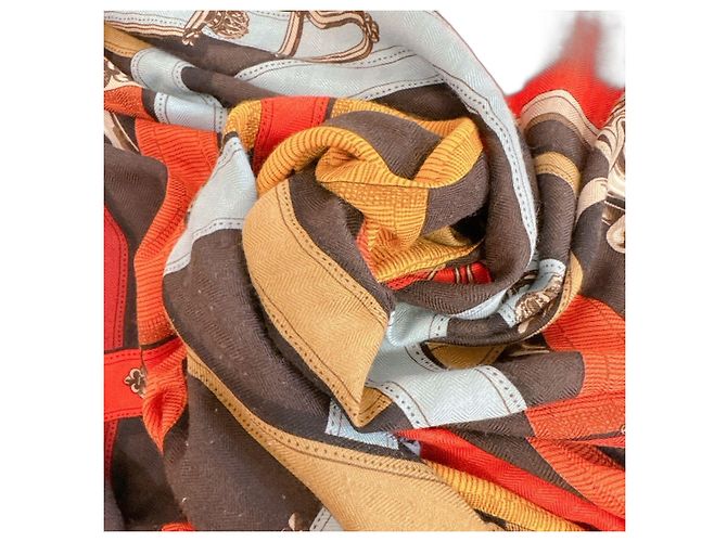 Hermès Stola Hermes Cavalcadour in rosso