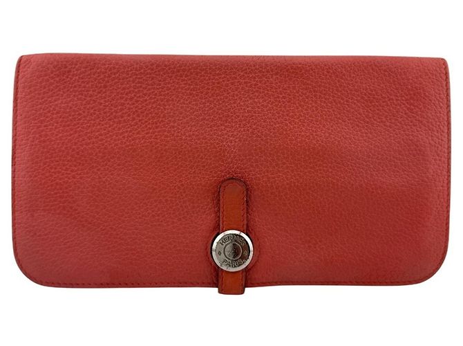Hermès Hermes Dogon Pink Togo Leather Long Wallet