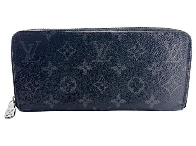 Louis Vuitton Monogram Eclipse Bi-Fold Long Wallet Brown Black