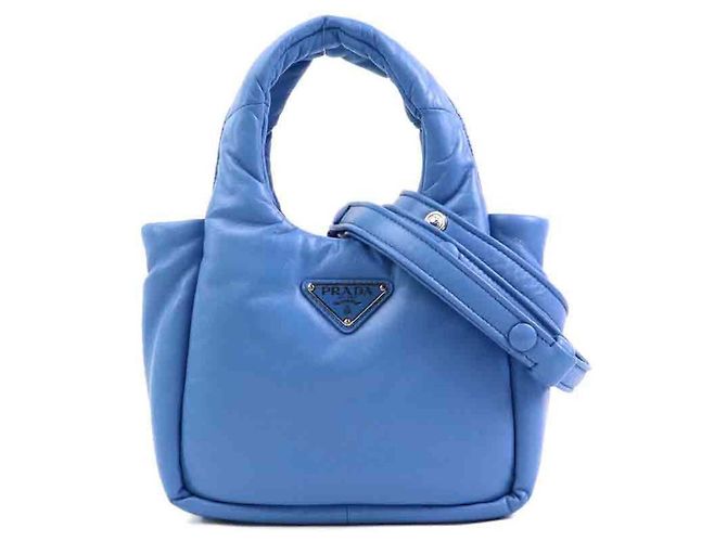 Bolsa de ombro Prada em couro azul