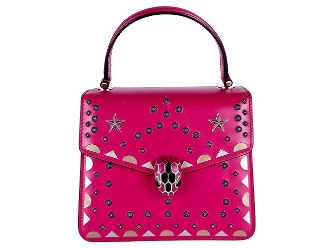 Bulgari Bolsa Bvlgari Serpenti Forever em couro rosa