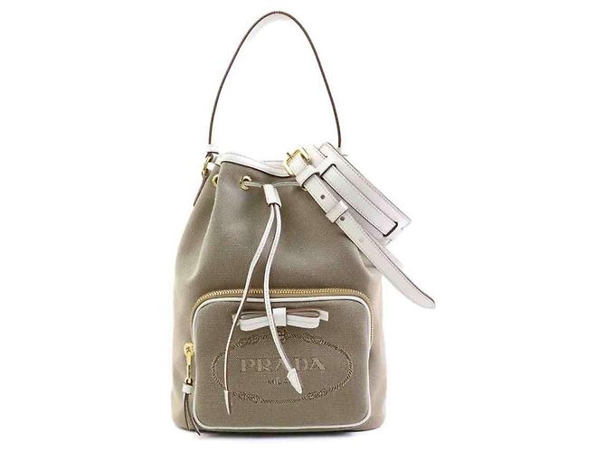 Jacquard Prada Handbag/Shoulder Bag Brown White