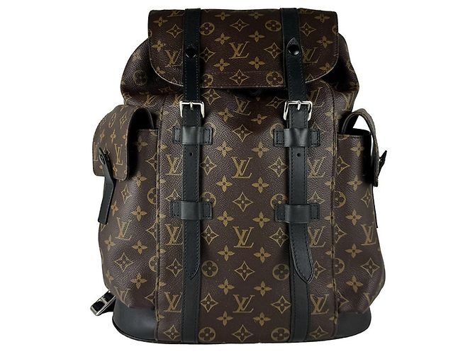Louis Vuitton Monogram Macassar Christopher MM Backpack Brown Black